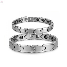 High polish wholesale silver Tungsten bracelet, health magnetic stone bracelet